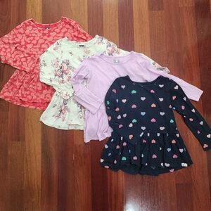 Girls 4 Pack of GAP Long Sleeve Peplum Top | Size 5 Years